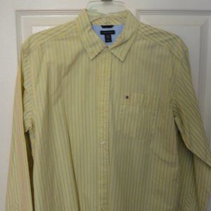 Formal Yellow/Blue Striped Dress Shirt